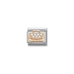Composable Classic Link Rosegold Handbag With Zirconia