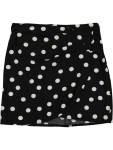 Polka Dot Wrap Hem Skirt - 11 12 Black