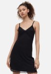 Lace-trimmed Mesh Dress - Black