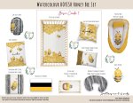 Cot Duvet Bedding Watercolour Boyish Honey Bee Set