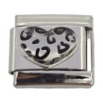 Animal Print Heart 9MM Charm