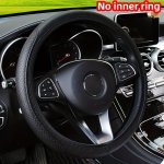 No Inner Ring Car Steering Wheel Cover Pu Leather Embossed 3D Comfortable Soft Suitable For 37-38CM Outer Diameter Steering Whee