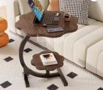 Zs - 2-TIER Flower Shaped Side Table - Dark Brown