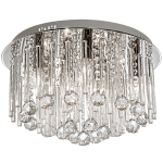 Polished Chrome Ceiling Fitting With Glass And Crystals CF298 Chrome