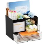 Marbrasse Desk Organizer With 3 Drawer Multi-functional Pencil Pen Holder For Desk Desk Organizers And Accessories With 4 Compar