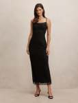 Beatrix Beaded Cami Midi Dress - 16 Black