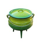 3 Leg Enamel Green Pot