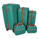 Smte-quality Luggage Suitcase Hardshell Mooistar 5 Piece Green With Keychain