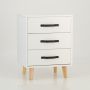 Makalu Three Drawer Side Table - White