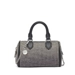 Nell Small Satchel Crossbody -black silver