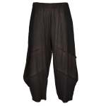 2 Textured Linen Mix Balloon Pant - Black L xl