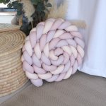Cot Bumper Braided 3 Strand Peachy Dusty Pink And Dusty Purple