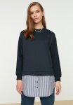 Crew Neck Sweatshirt - Navy Blue