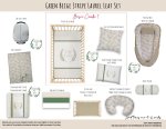 Cot Duvet Bedding Leaf Green Beige Stripe Laurel Leaf