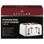 STELLAR Stainless Steel 4 Slice Toaster 1850 W