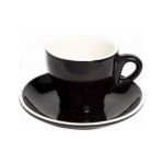 Fortis - Italia - Black Espresso Cup 80ML & Saucer Set Of 12