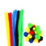 Dala Bright Pom Pom & Chenille Stems 50 Pieces