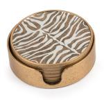 Zebra Print Mirror Coaster Set