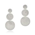 Infinity Triple Disc Earrings - 18KT White Gold Vermeil