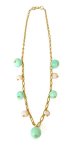Chain With Green And Pink Opal