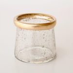 Gold Etched Glass Tealight Holder 9X9CM