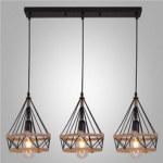 Three Hanging Vintage Rope Pendant Light