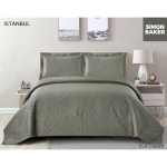 Simon Baker - Istanbul Quilted Bedspread - Platinum - Silver grey - Various Sizes - Three Quarter - 180CM X 250CM + 1 Pillowcase
