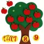 Teaching Aid Number Felt Tree Board Math Game For Classroom Home School Number Counting Toy For School Perfect Gift Apple Tree 26.92 23.88 Cm