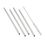 Straws - S steel - Silver - Straight - 5PC