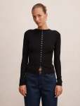 Francis Button Detail Top - XL Black