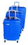 Smte Mooistar Travel Luggage 3 Piece Suitcases Spinner Blue With Keychain