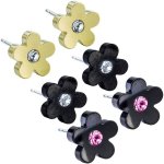 Blomdahl Titanium Earrings Crystal Flower