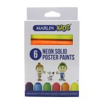 Marlin Kids Neon Solid Poster Paint 10G 6 Colours - Pack Of 12