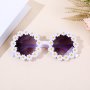 Kids Casual Flower Round Frame Sun Protection Fashion Glasses Children's Accessories For Outdoor Traveling Boys And Girls Ideal Choice For Gifts