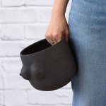 Boob Planter - Black Clay - 13CM
