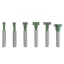 6PCS Tungsten Steel Keyhole Router Bits Set 1/4 Inch Shank Milling Cutters