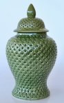 Dark Green Cut-out Ginger Jar – 48X37CM