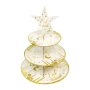 Eid Mubarak Round Cupcake Stand White & Gold 42X30X24CM