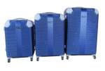 Smte 3 Piece Hard Outer Shell Luggage Set Blue With Keychain