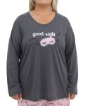 Ladies Eyemask Pj Top - 6XL Chcoal