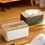 1PC Nordic-inspired Wooden Tissue Box Cover - Polished Finish Rectangular Design For Bathroom & Living Room Decor Christmas hall