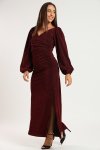 Cindy Shimmer Long Sleeve Evening Formal Maxi Dress