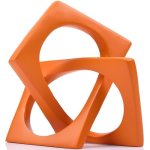 Lccck Modern Geometric Sculpture Orange Knot Statue Decor Home Orange Bookcase Centerpiece Jax Decorative Geometric Tabletop Scu