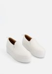 Faux Leather Slip-on Platform Sneakers