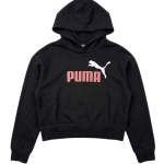 Puma Girls Essentials 2 Colour NO.1 Short Length Hoddie In Black - Black 13 To 14 Years