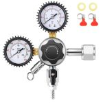 Ferroday CO2 Regulator Beer Keg Regulator Kegerator Dual Gauge CO2 Regulator Beer Keg Dual-stage Kegerator Regulator CGA-320 Bee