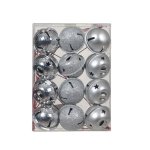 Iron Bells Bauble Set Of 12 3CM - Silver