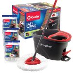 Easywring Microfiber Spin Mop & Bucket Floor Cleaning System With 3 Extra Refills