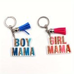 1PC Boy girl Mama Keychain Cute Acrylic Key Chain Ring Bag Backpack Charm Car Hanging Pendant Mother's Day Gift For Mom Mama