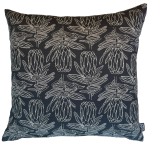 Small Line Protea Parchment On Charcoal Scatter Cover